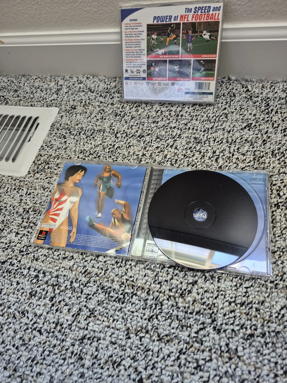 Sony PlayStation Blue and White Game Cases (Madden 2000 & Sydney 2000)